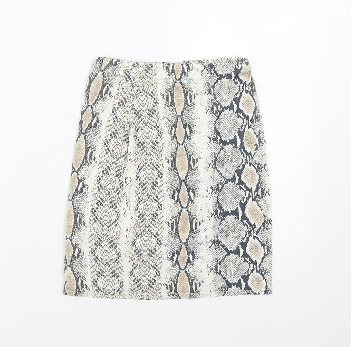 Missguided Womens Multicoloured Animal Print Polyester Straight & Pencil Skirt Size 6