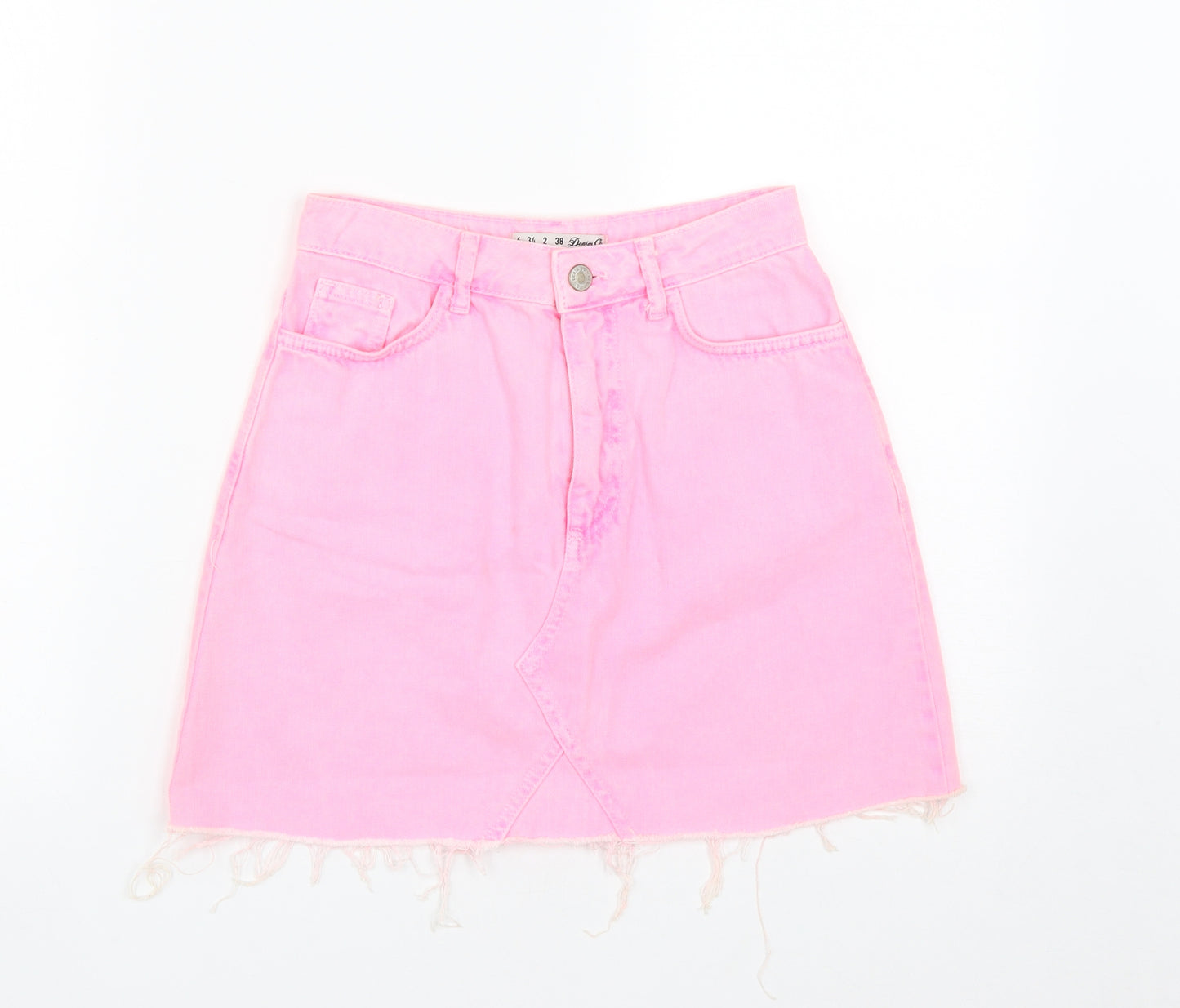 Denim & Co. Womens Pink  Cotton Maxi Skirt Size 6   Zip