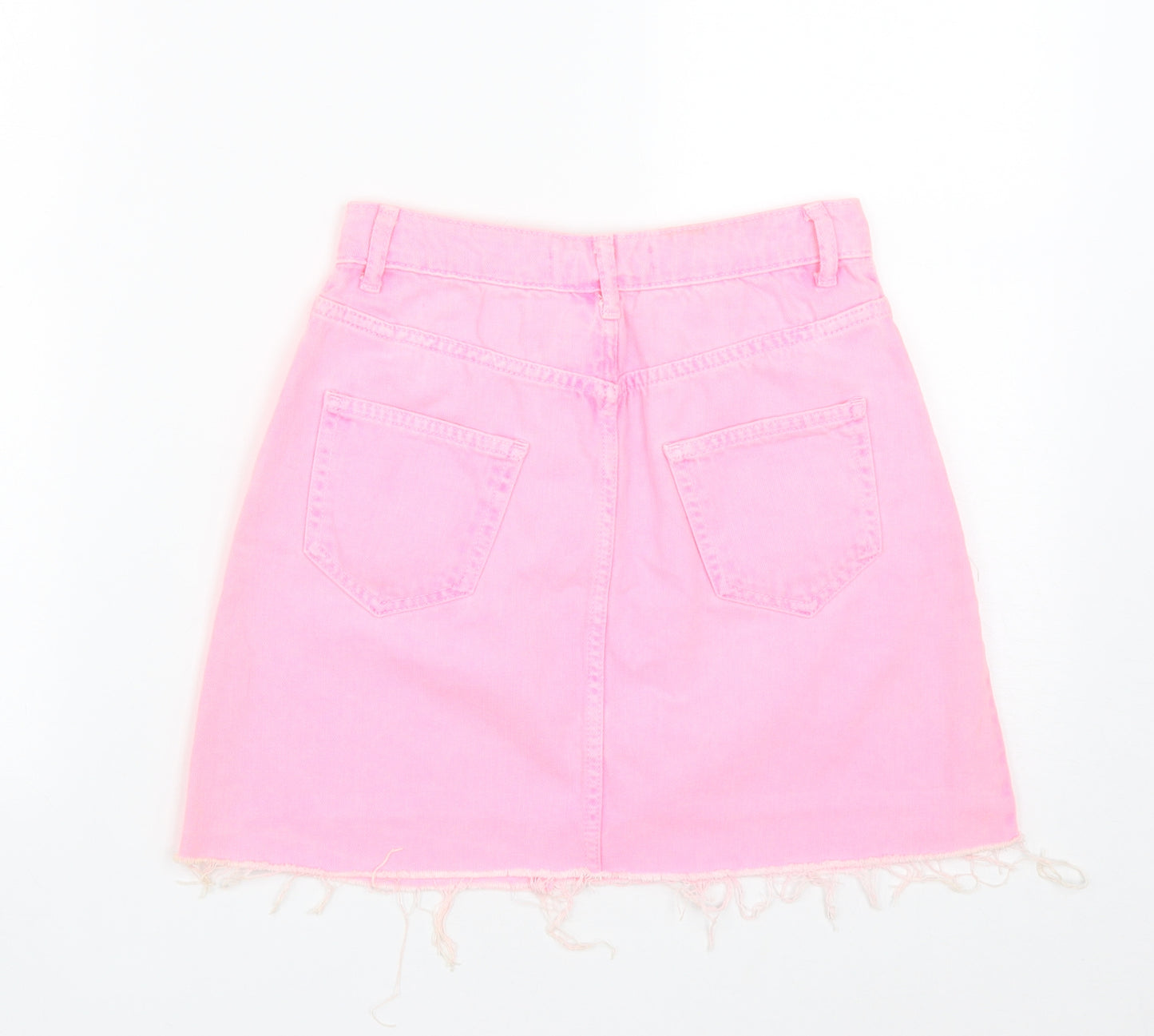Denim & Co. Womens Pink  Cotton Maxi Skirt Size 6   Zip