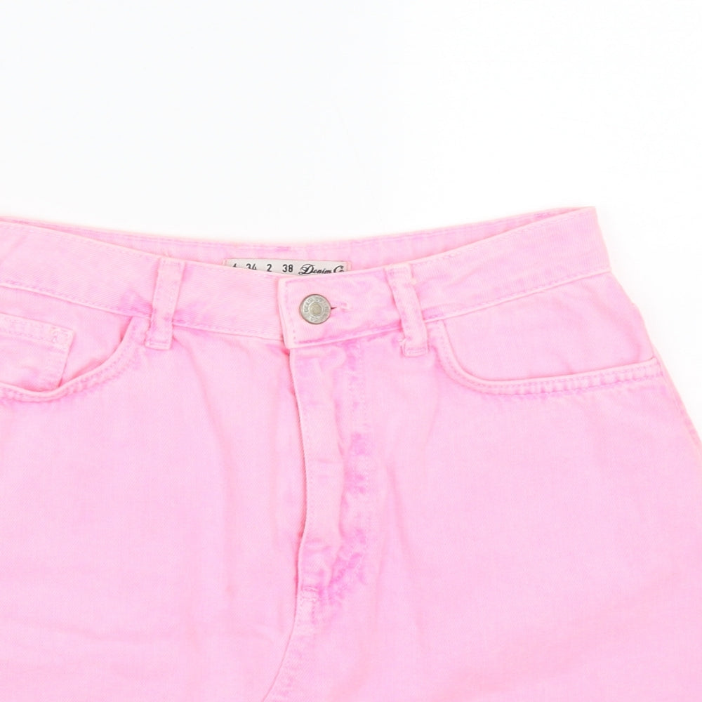 Denim & Co. Womens Pink  Cotton Maxi Skirt Size 6   Zip