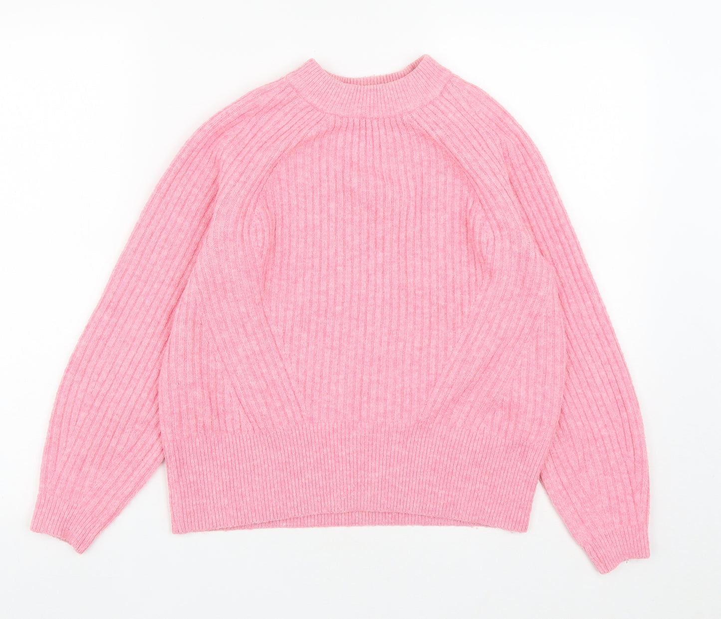 Marks and Spencer Womens Pink Round Neck  Acrylic Pullover Jumper Size S