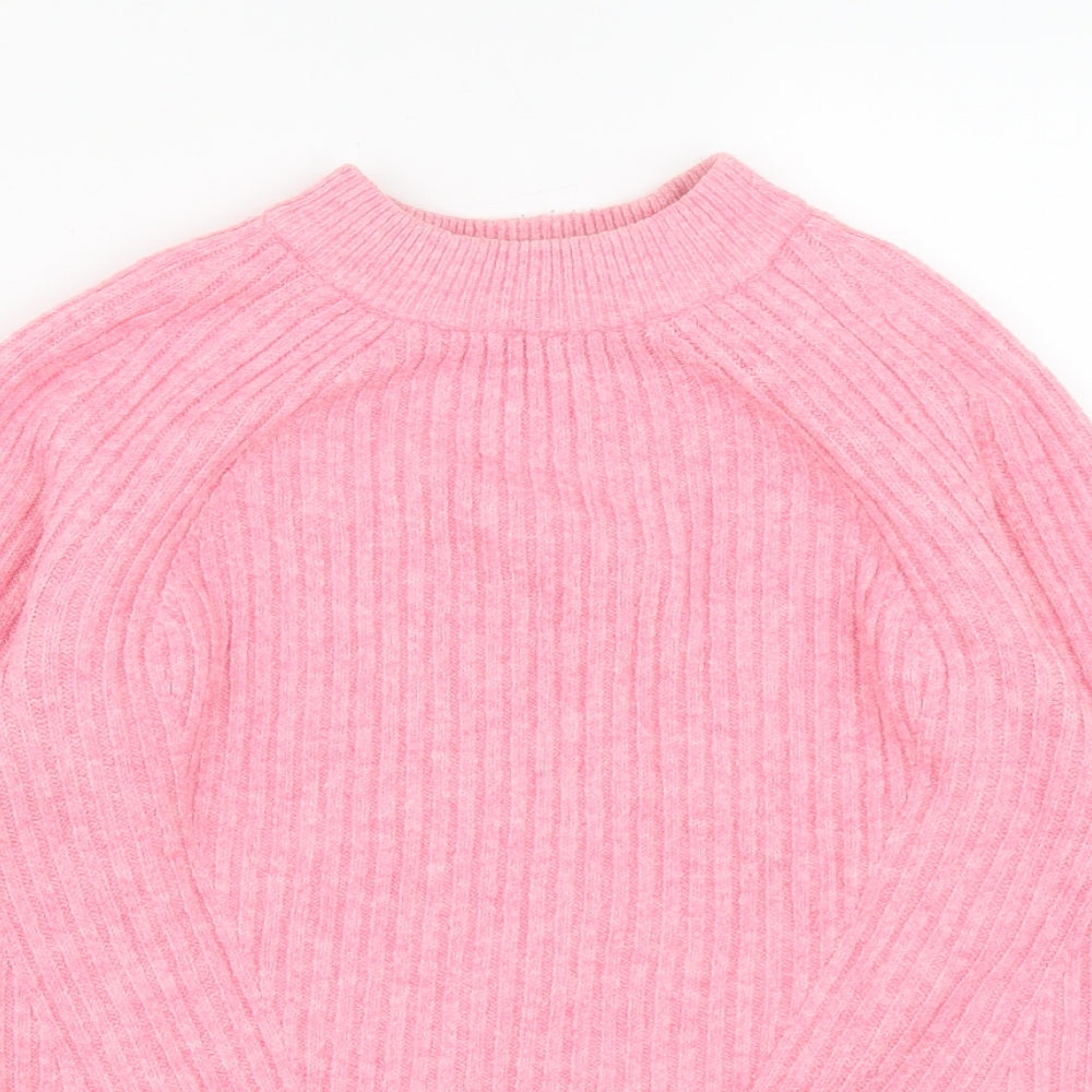 Marks and Spencer Womens Pink Round Neck  Acrylic Pullover Jumper Size S