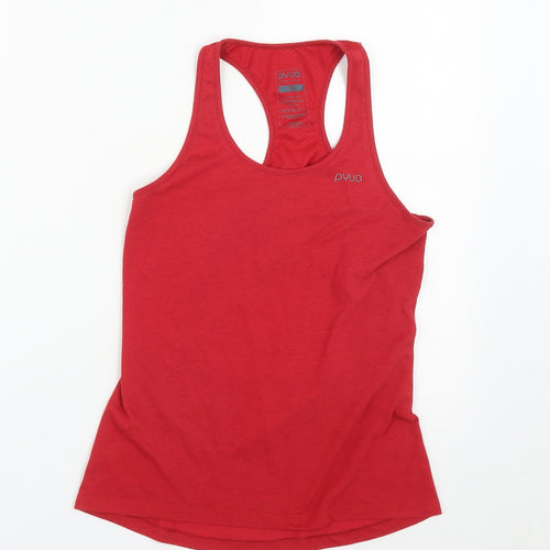 Pyua Womens Red  Polyester Basic T-Shirt Size S Round Neck