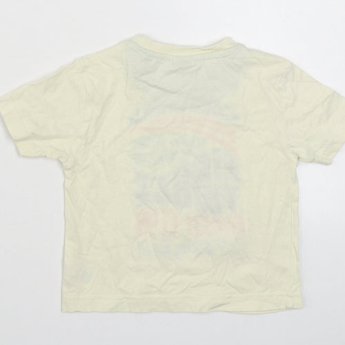 NEXT Boys Ivory  100% Cotton Basic T-Shirt Size 9-12 Months Round Neck Pullover