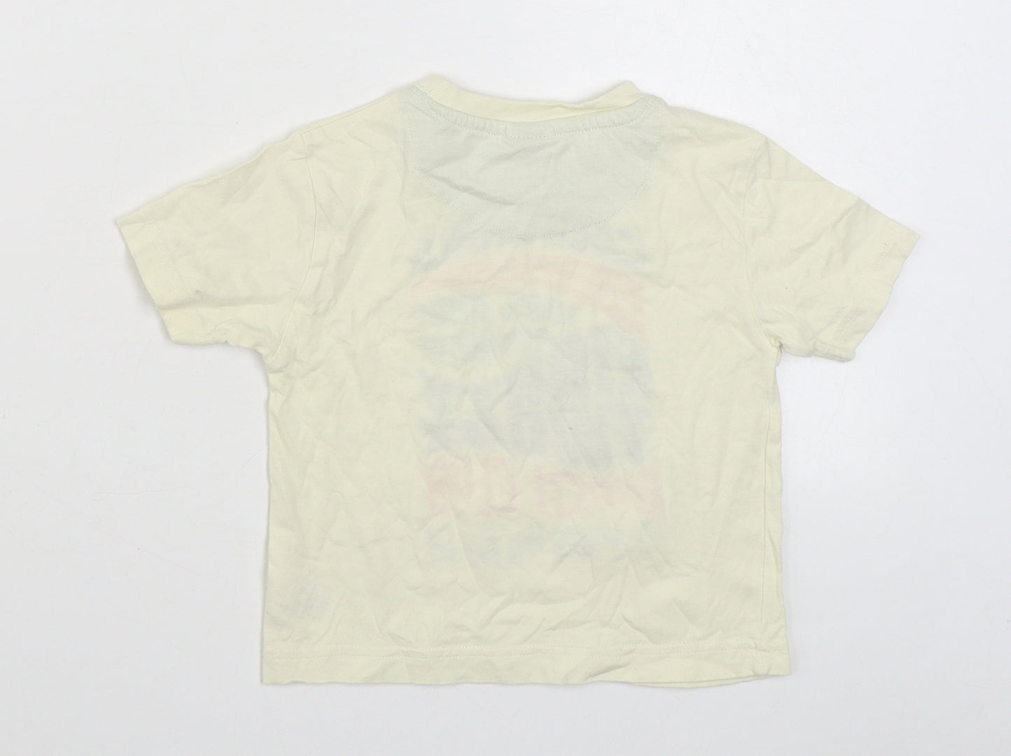 NEXT Boys Ivory  100% Cotton Basic T-Shirt Size 9-12 Months Round Neck Pullover