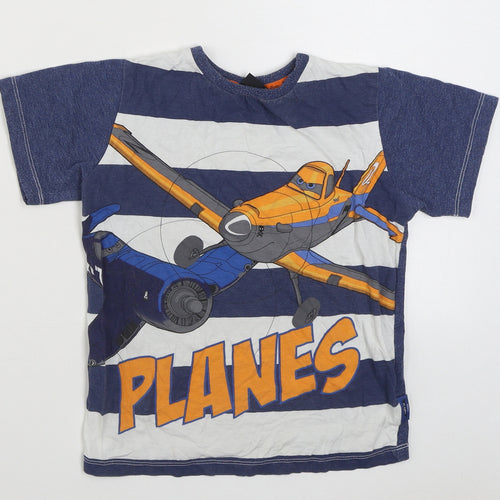 Revbel Boys Blue  Cotton Basic T-Shirt Size 6-7 Years Round Neck Pullover