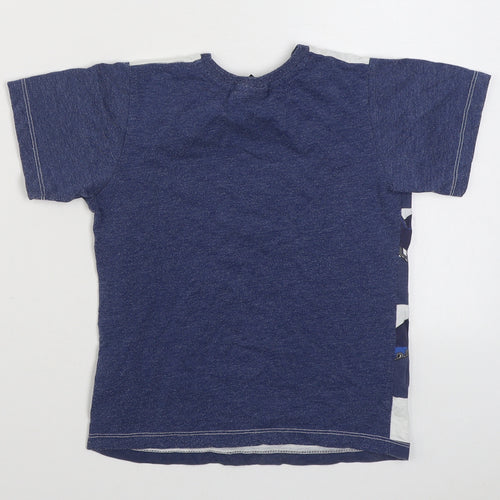 Revbel Boys Blue  Cotton Basic T-Shirt Size 6-7 Years Round Neck Pullover