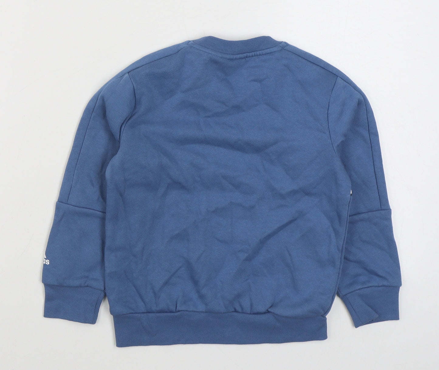 adidas Boys Blue  Cotton Pullover Sweatshirt Size 4-5 Years  Pullover