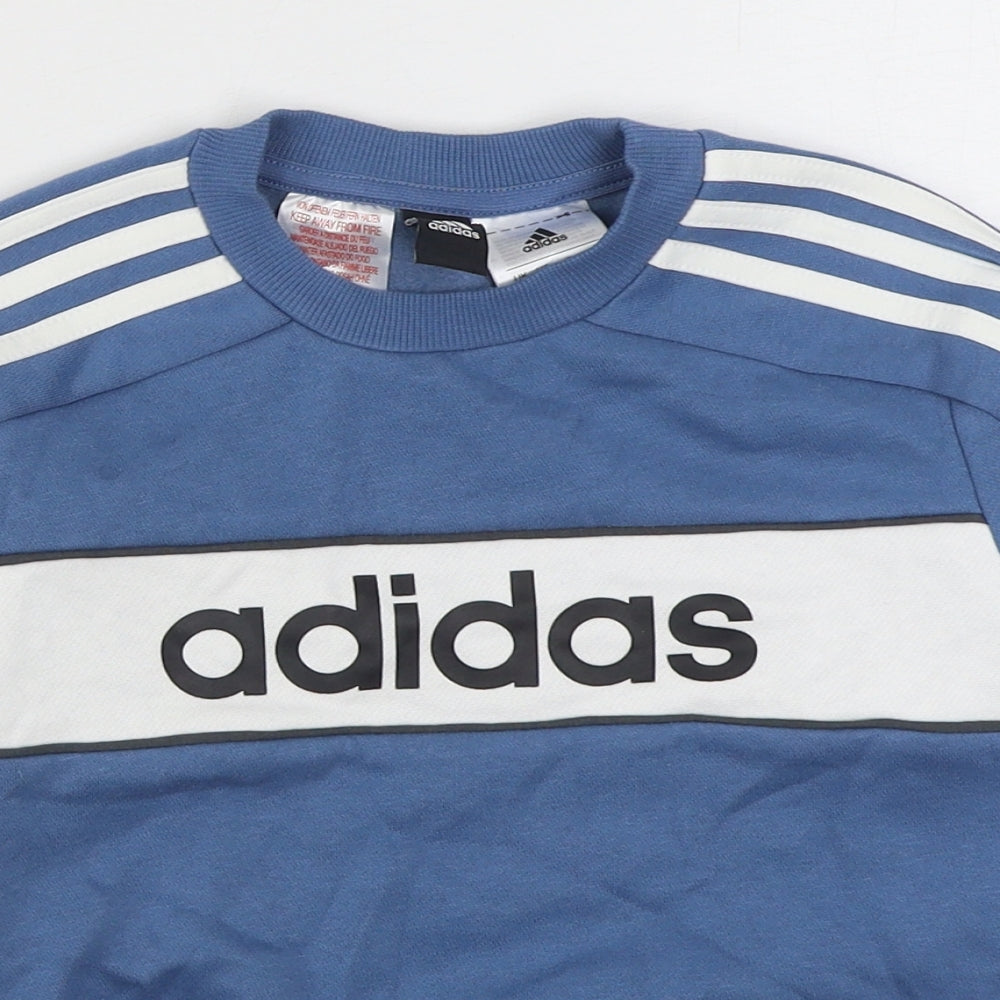 adidas Boys Blue  Cotton Pullover Sweatshirt Size 4-5 Years  Pullover