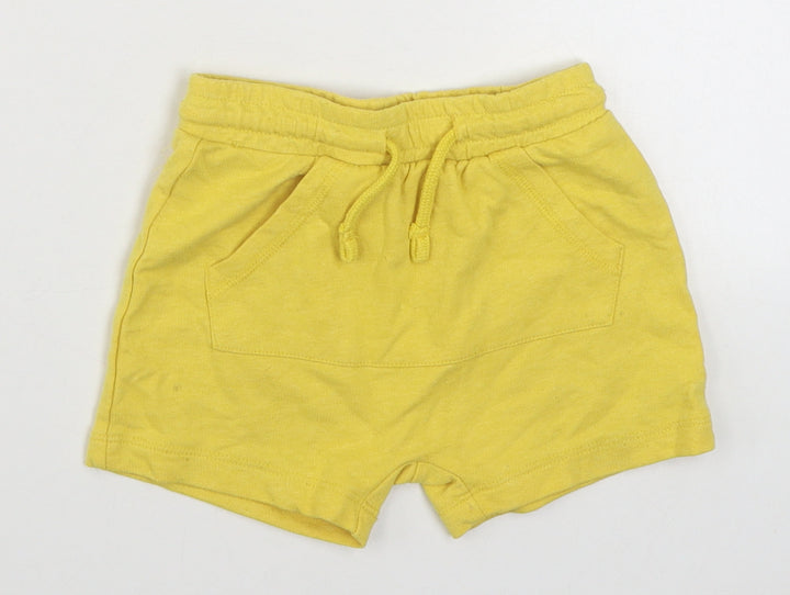 Matalan Boys Yellow Cotton Jogger Trousers Size 12-18 Months Tie
