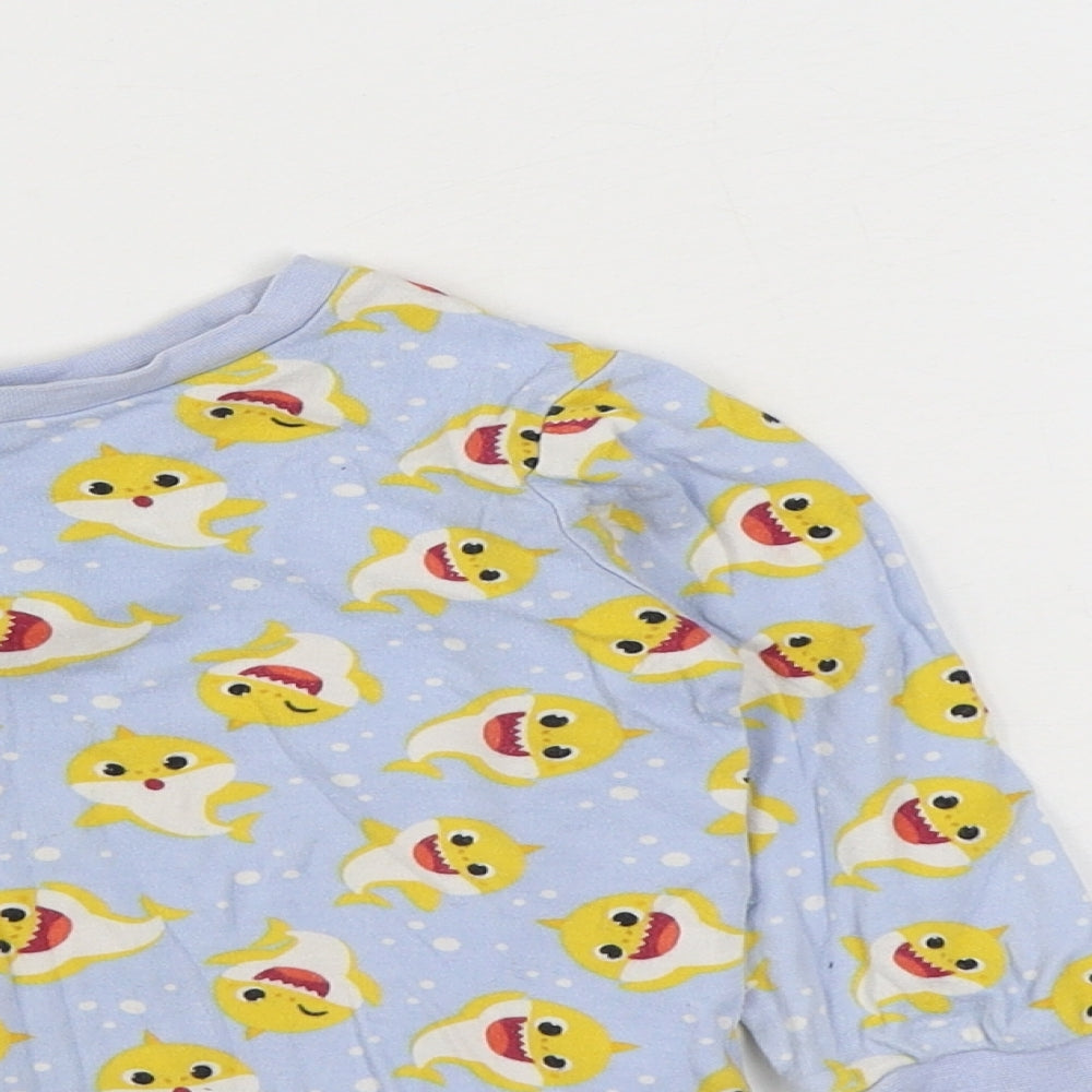 George Boys Blue Geometric Cotton  Pyjama Set Size 2-3 Years  Pullover - Baby Shark