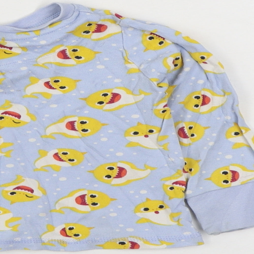 George Boys Blue Geometric Cotton  Pyjama Set Size 2-3 Years  Pullover - Baby Shark