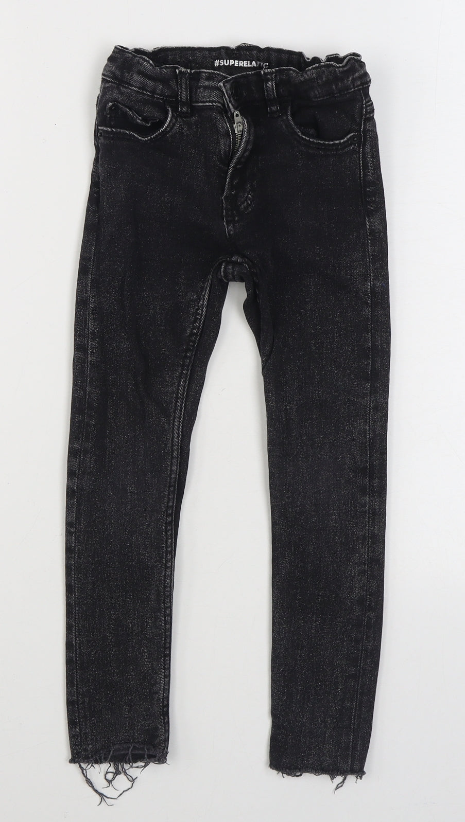 Zara Boys Black  Cotton Skinny Jeans Size 6 Years  Regular Zip