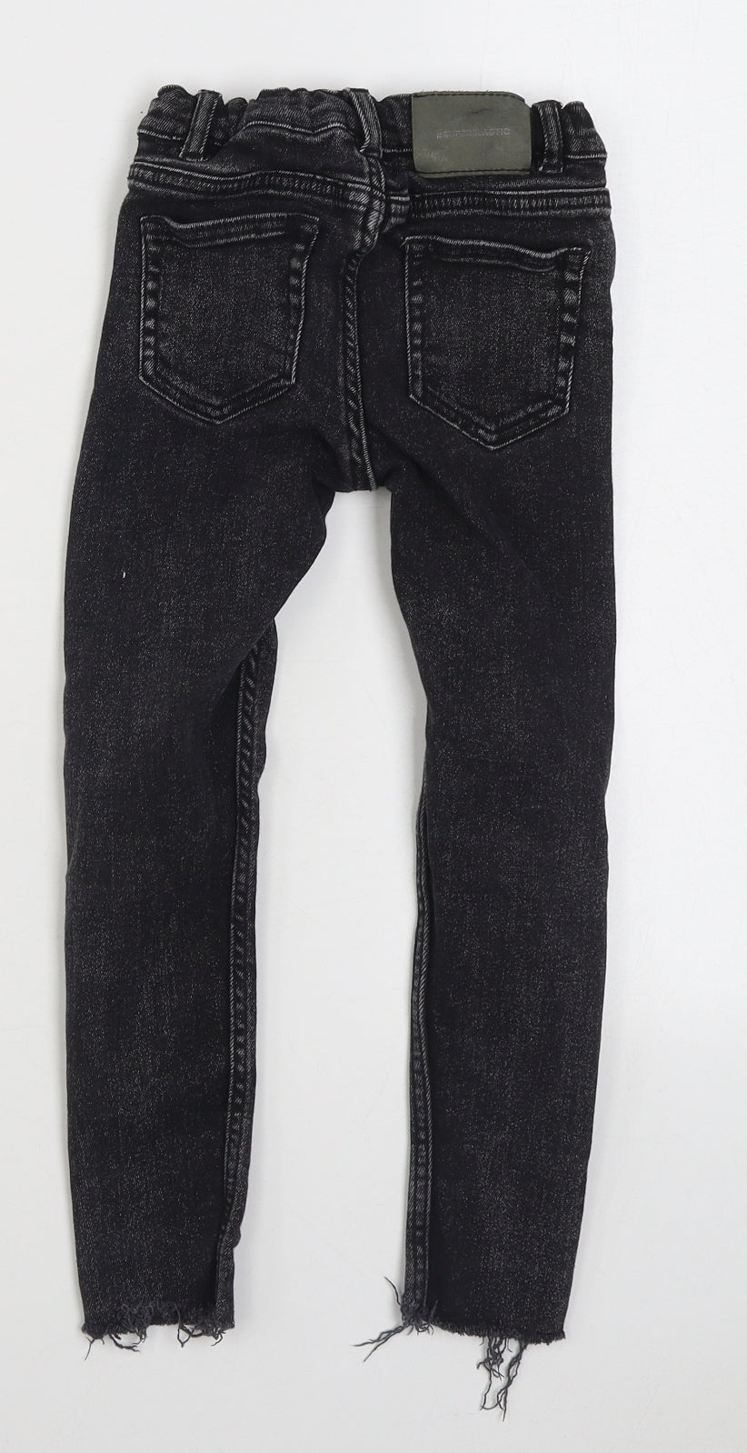 Zara Boys Black  Cotton Skinny Jeans Size 6 Years  Regular Zip