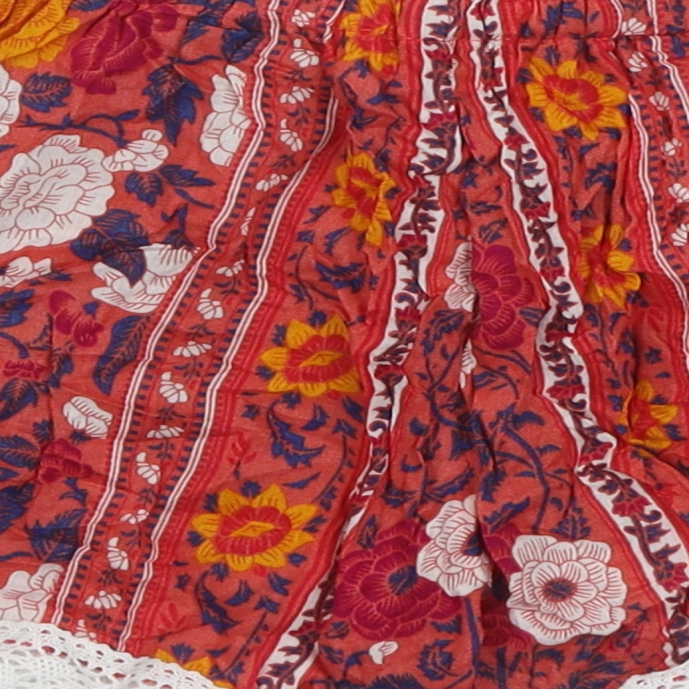Aloha Lucy Womens Multicoloured Floral Wood Sweat Shorts Size M  Regular Tie