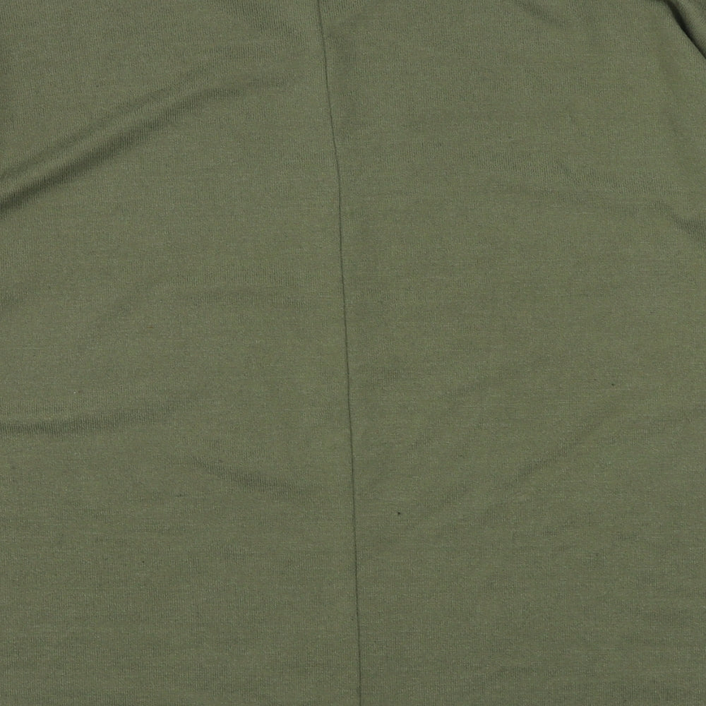 New Look Womens Green V-Neck  Polyester Pullover Jumper Size M