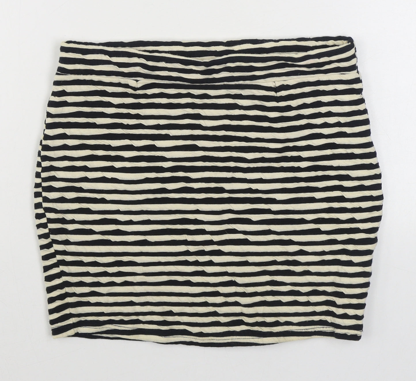 Silence + Noise Womens White Striped Cotton Mini Skirt Size S  Regular