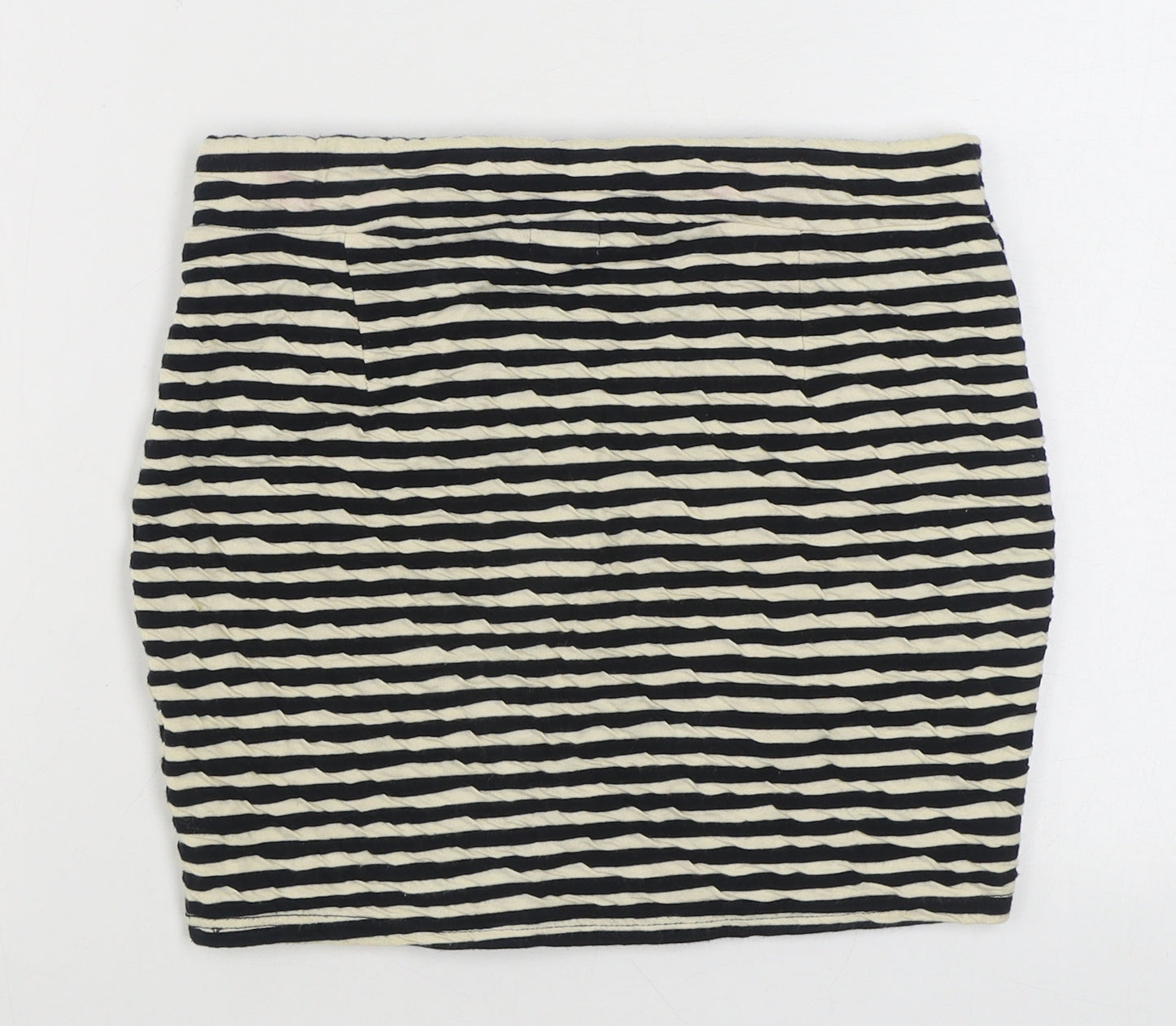 Silence + Noise Womens White Striped Cotton Mini Skirt Size S  Regular