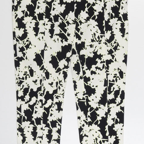 Atmosphere Womens Black Geometric Viscose Carrot Trousers Size 14 L28 in Regular Zip