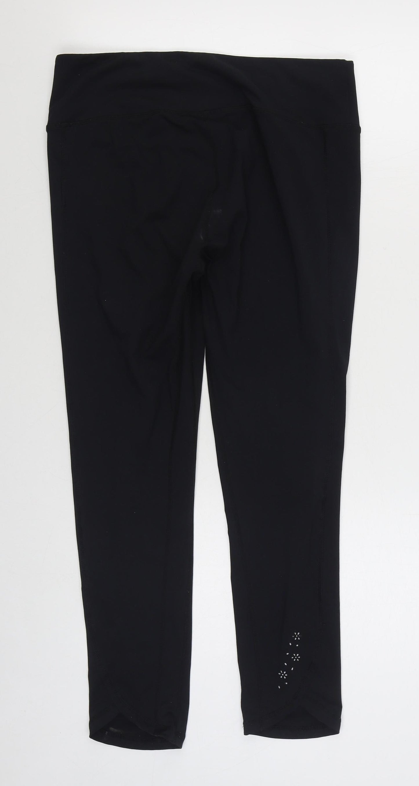 USA Pro Womens Black  Polyester Jogger Leggings Size 14 L26 in