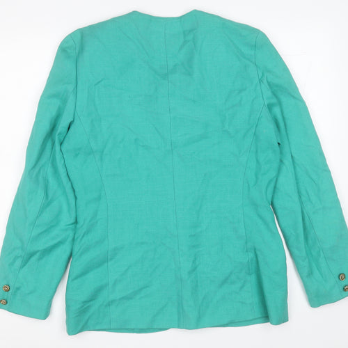 David Barry Womens Green   Jacket Blazer Size 14  Button