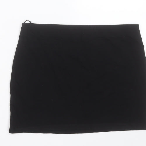 George Womens Black  Cotton Mini Skirt Size 12