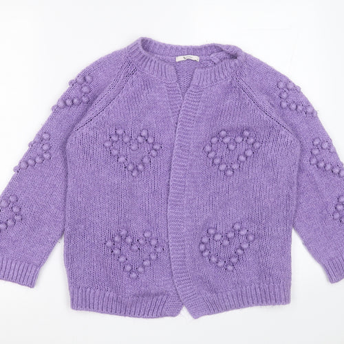 TU Womens Pink V-Neck  Acrylic Cardigan Jumper Size 14