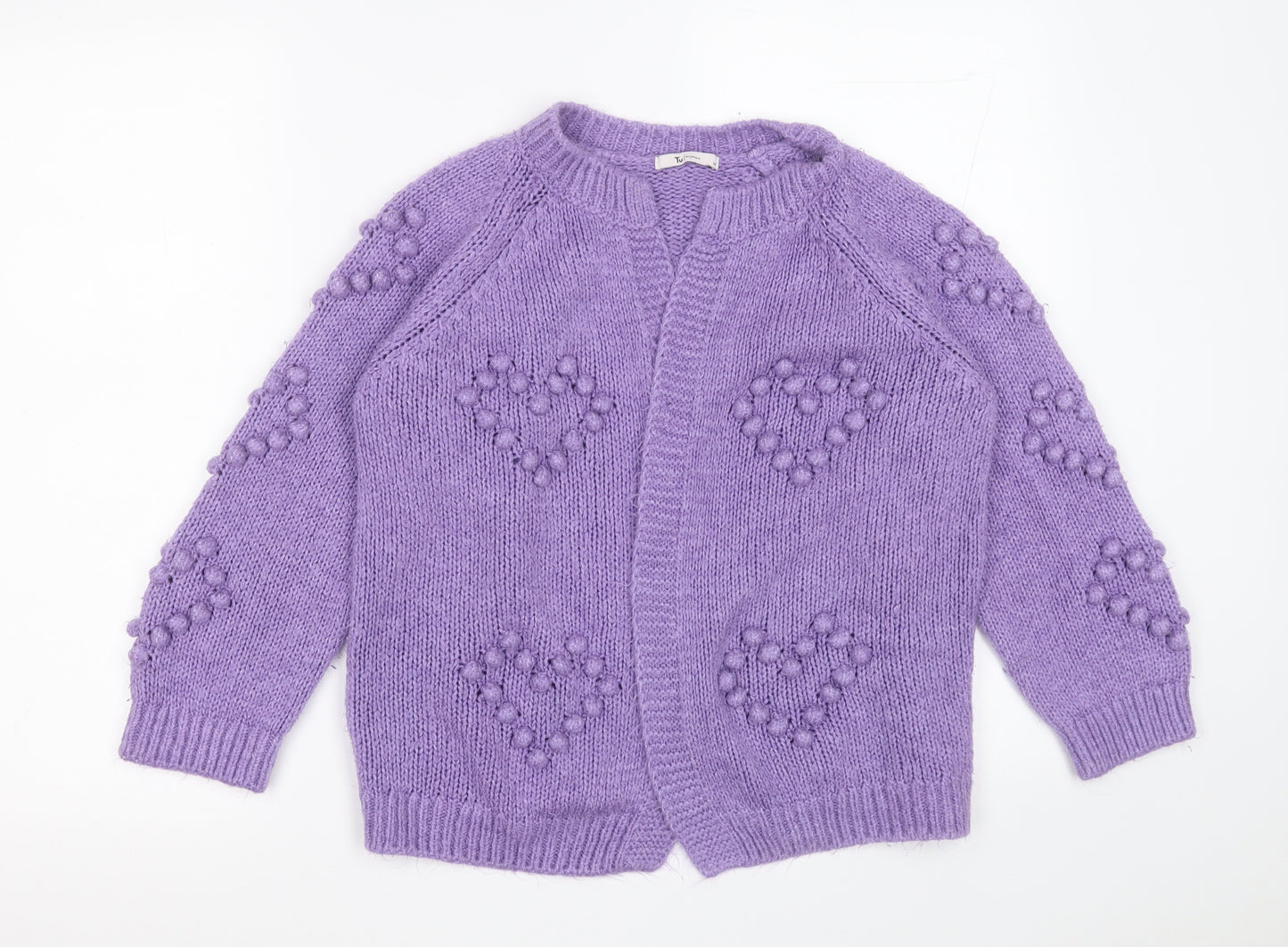 TU Womens Pink V-Neck  Acrylic Cardigan Jumper Size 14