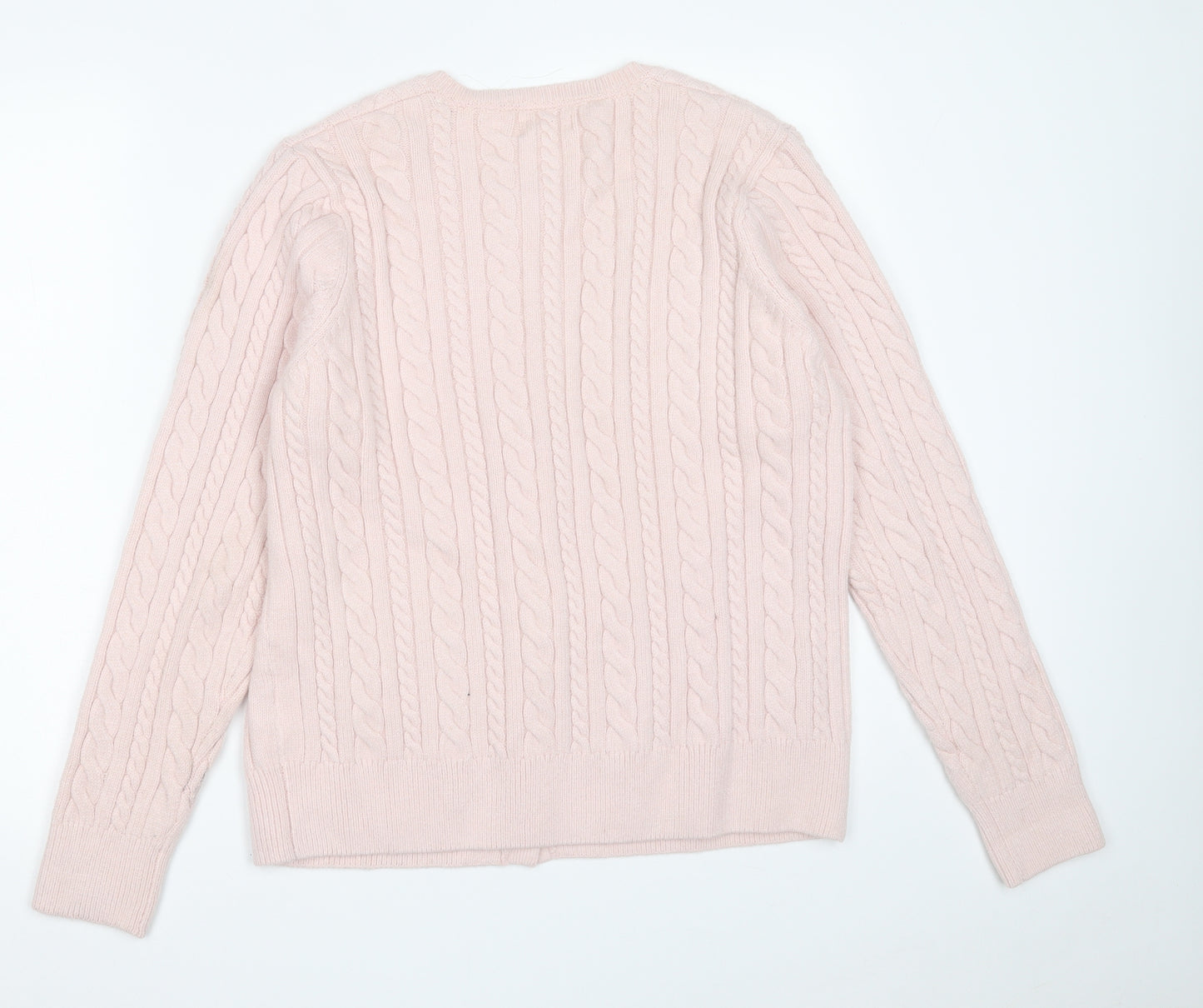 Cotton Traders Womens Pink V-Neck  Viscose Cardigan Jumper Size 18
