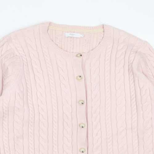 Cotton Traders Womens Pink V-Neck  Viscose Cardigan Jumper Size 18