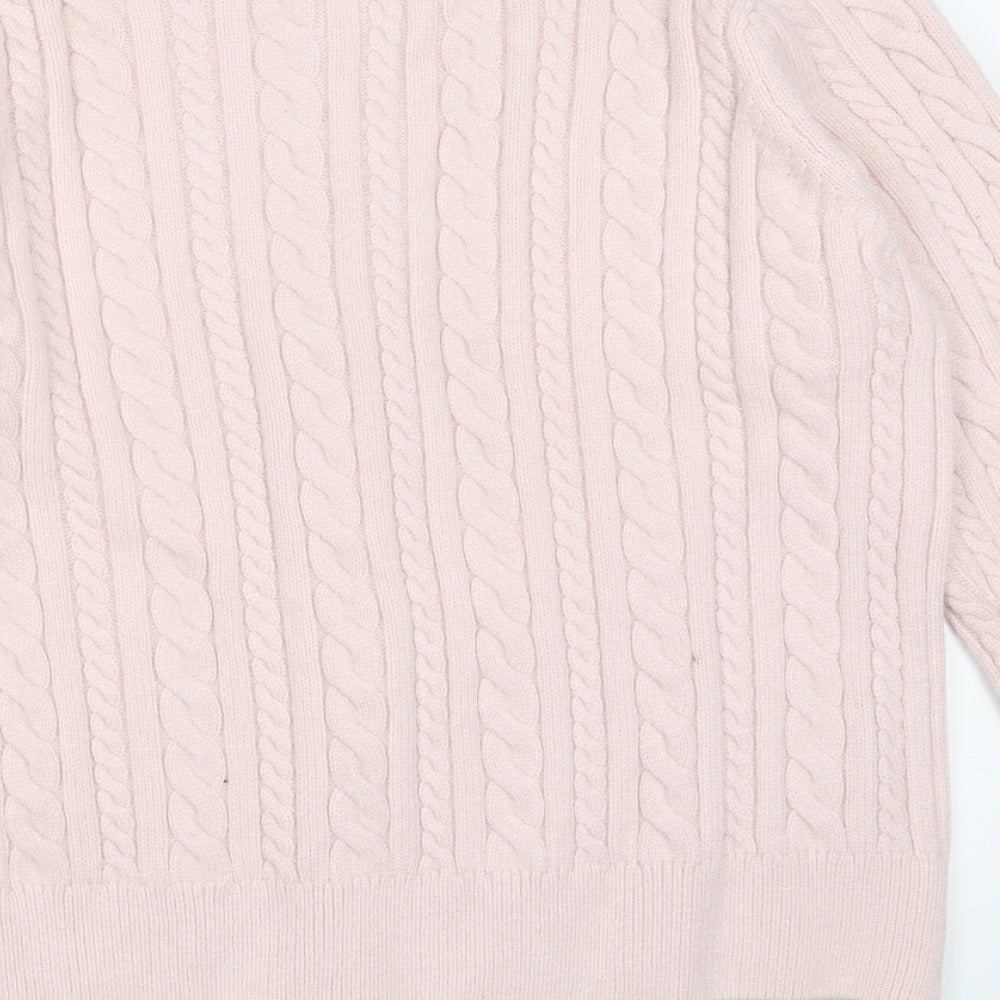Cotton Traders Womens Pink V-Neck  Viscose Cardigan Jumper Size 18