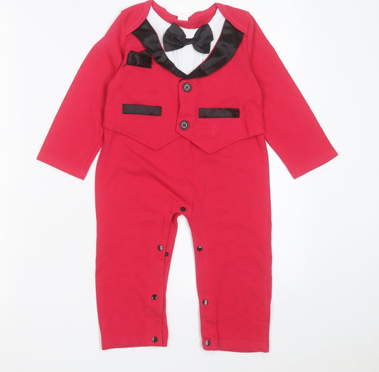 Preworn Girls Pink  Cotton Jumpsuit One-Piece Size 2 Years  Button