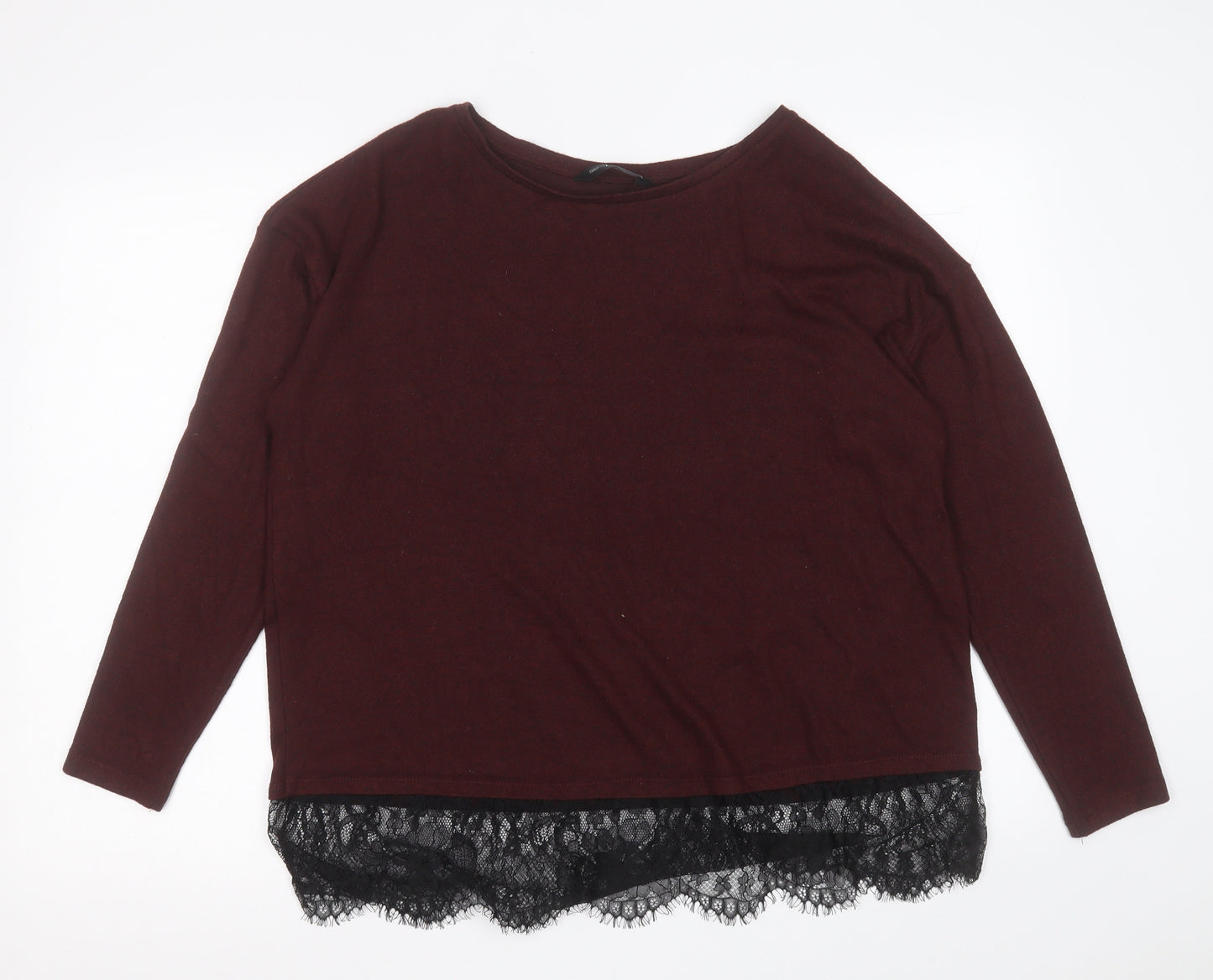 F&F Womens Purple Crew Neck  Polyester Pullover Jumper Size 14