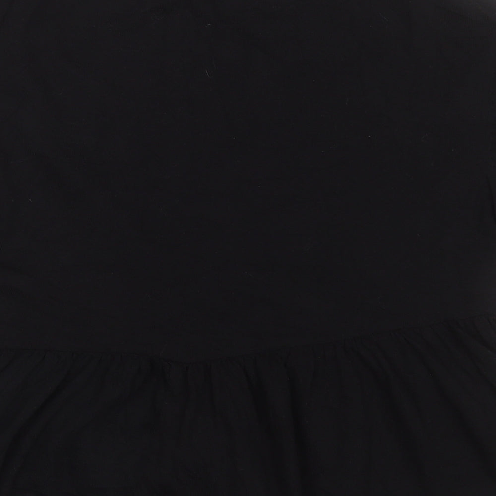 Zara Womens Black  Cotton Basic T-Shirt Size S Crew Neck