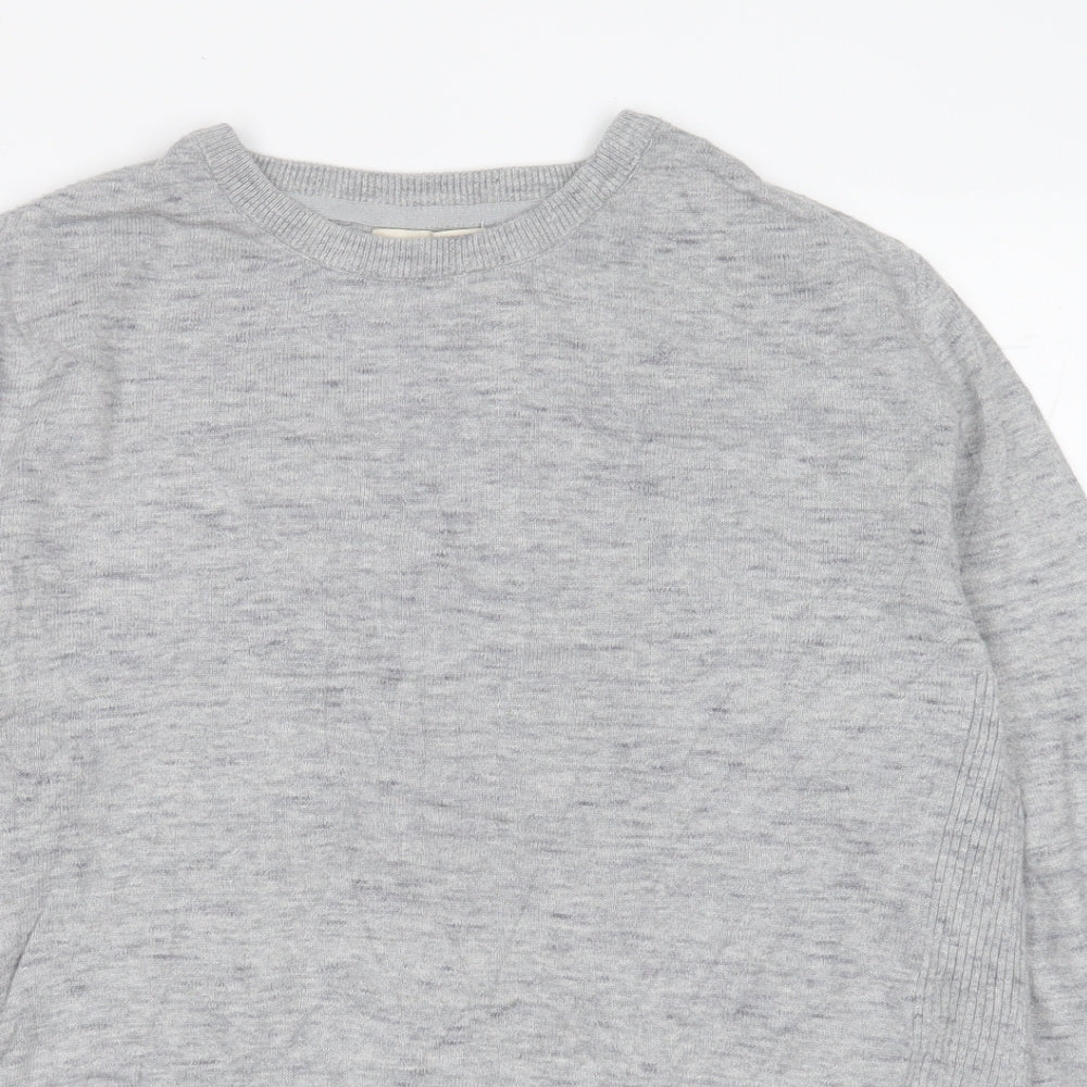 River Island Mens Grey Crew Neck  Cotton Pullover Jumper Size L