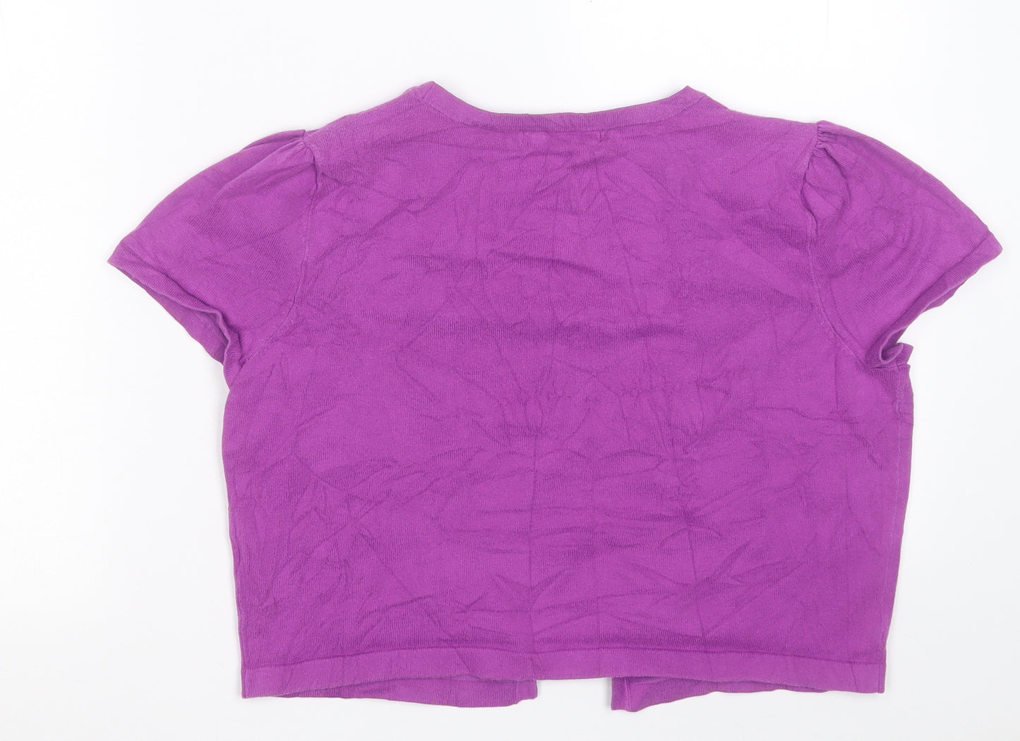 George Womens Purple V-Neck  Cotton Cardigan Jumper Size 14
