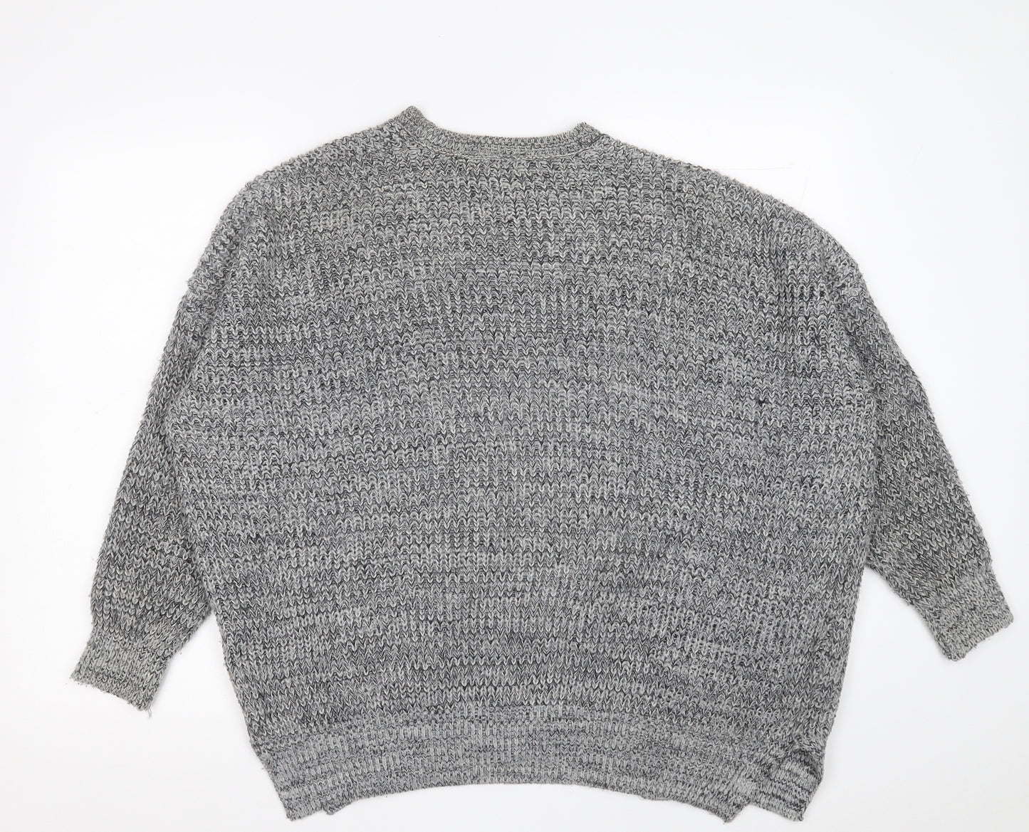 Topshop Womens Grey V-Neck  Acrylic Cardigan Jumper Size 10
