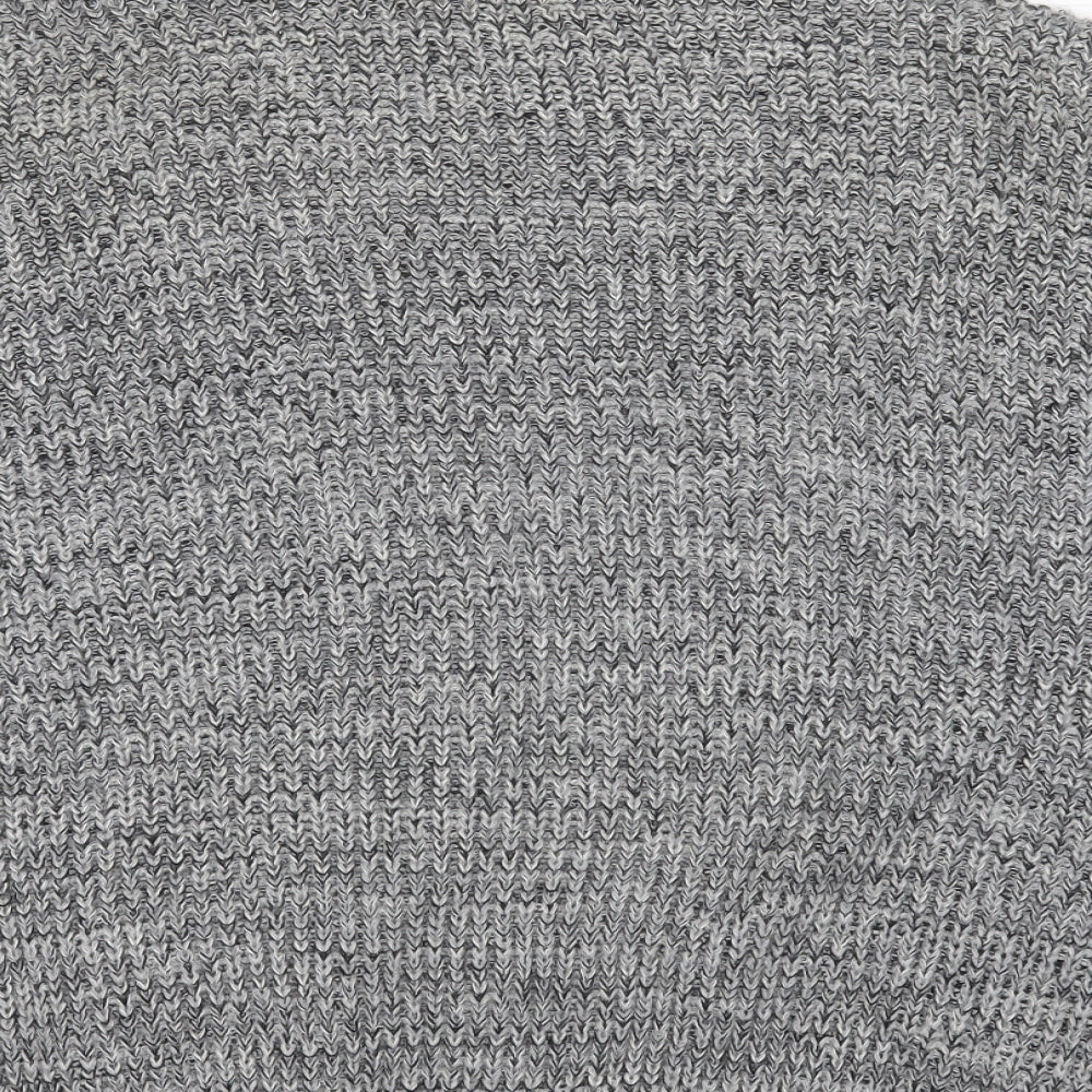 Topshop Womens Grey V-Neck  Acrylic Cardigan Jumper Size 10