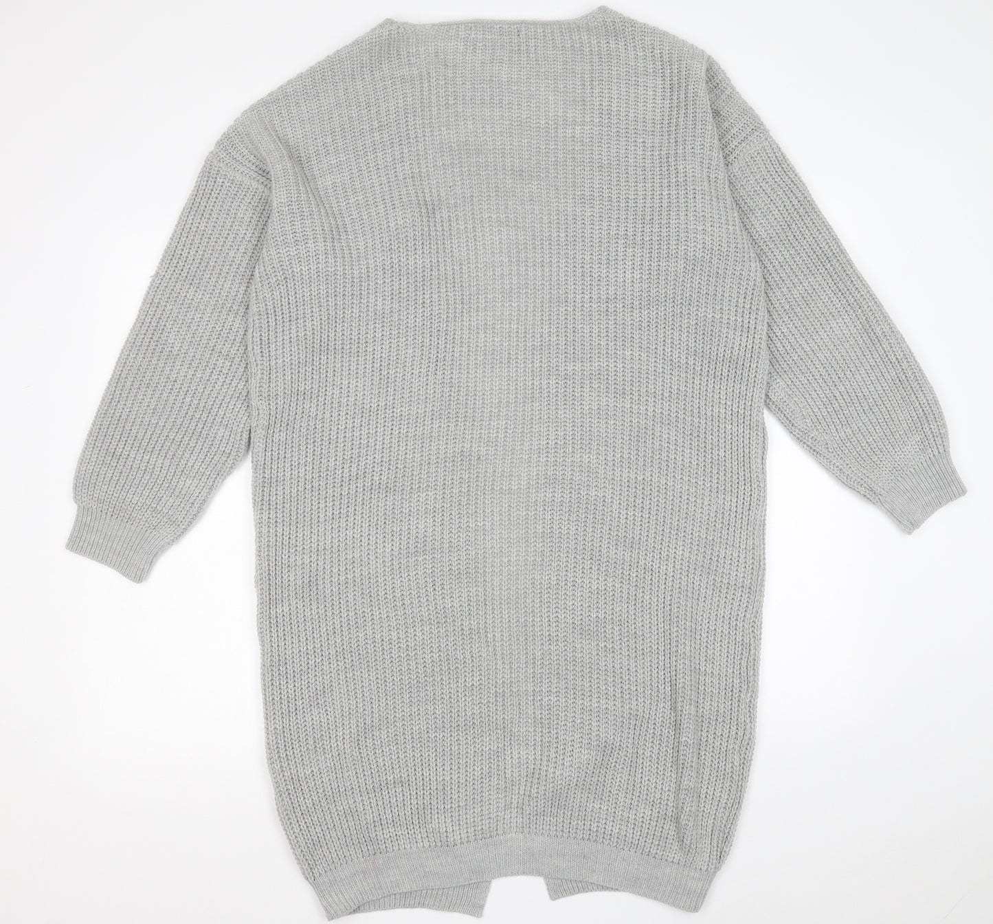GIRL IN MIND Womens Grey V-Neck  Acrylic Cardigan Jumper Size 8