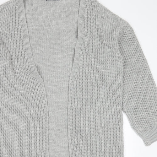 GIRL IN MIND Womens Grey V-Neck  Acrylic Cardigan Jumper Size 8