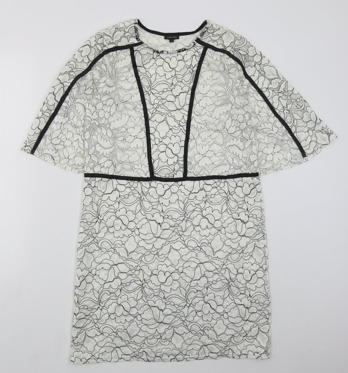 River Island Womens White  Polyester A-Line  Size 12  Round Neck Pullover