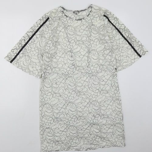 River Island Womens White  Polyester A-Line  Size 12  Round Neck Pullover