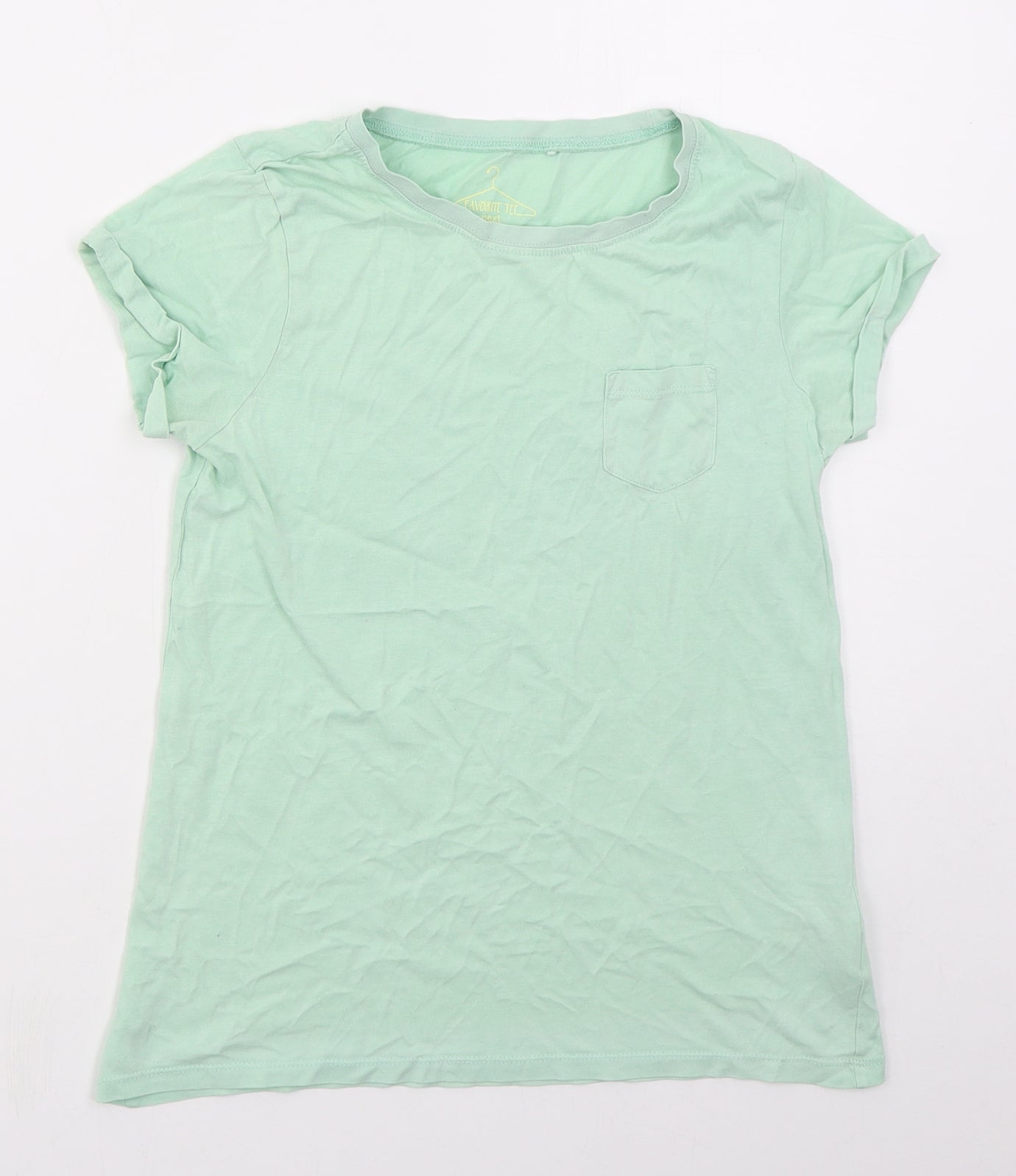 NEXT Girls Green  Cotton Basic T-Shirt Size 12 Years Crew Neck Pullover
