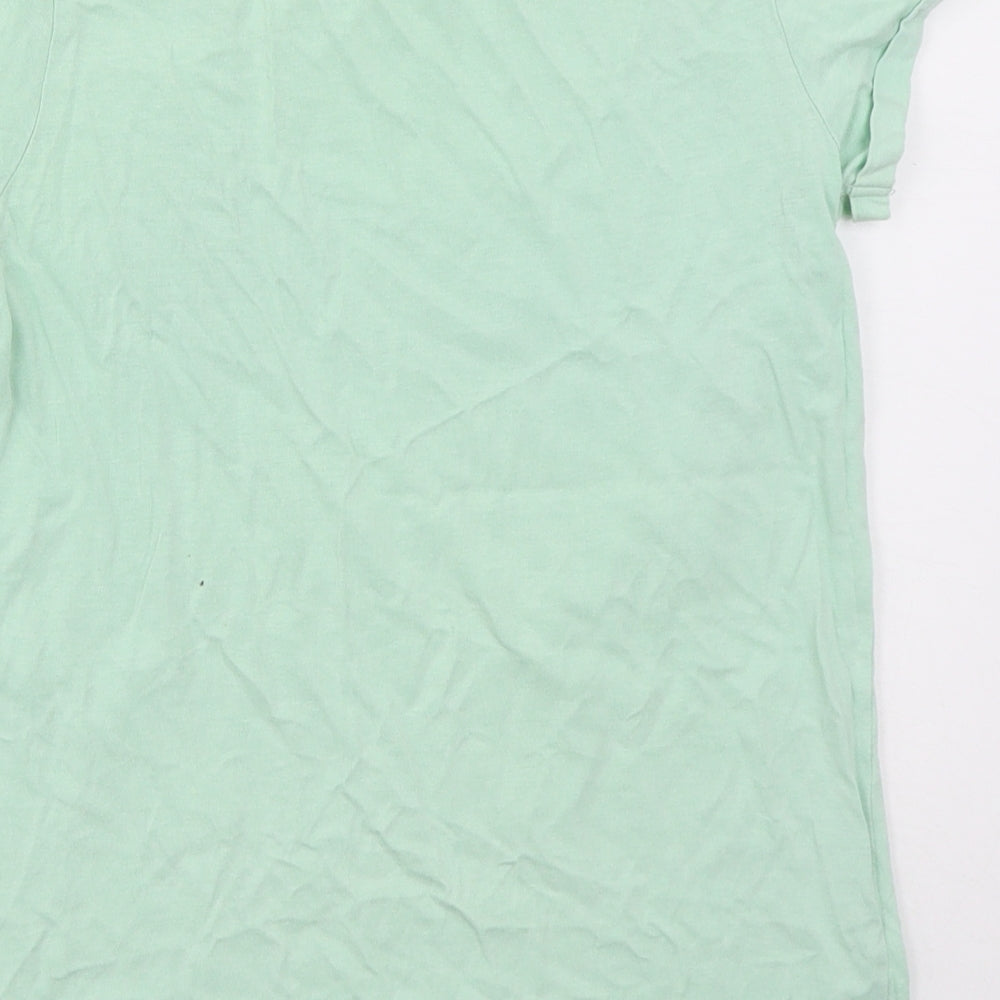 NEXT Girls Green  Cotton Basic T-Shirt Size 12 Years Crew Neck Pullover
