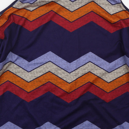 Preworn Womens Blue Geometric Polyester Pullover Sweatshirt Size L  Pullover