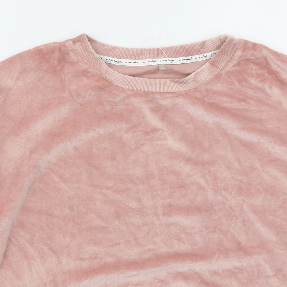 George Womens Pink Solid Polyester Top Pyjama Top Size 12