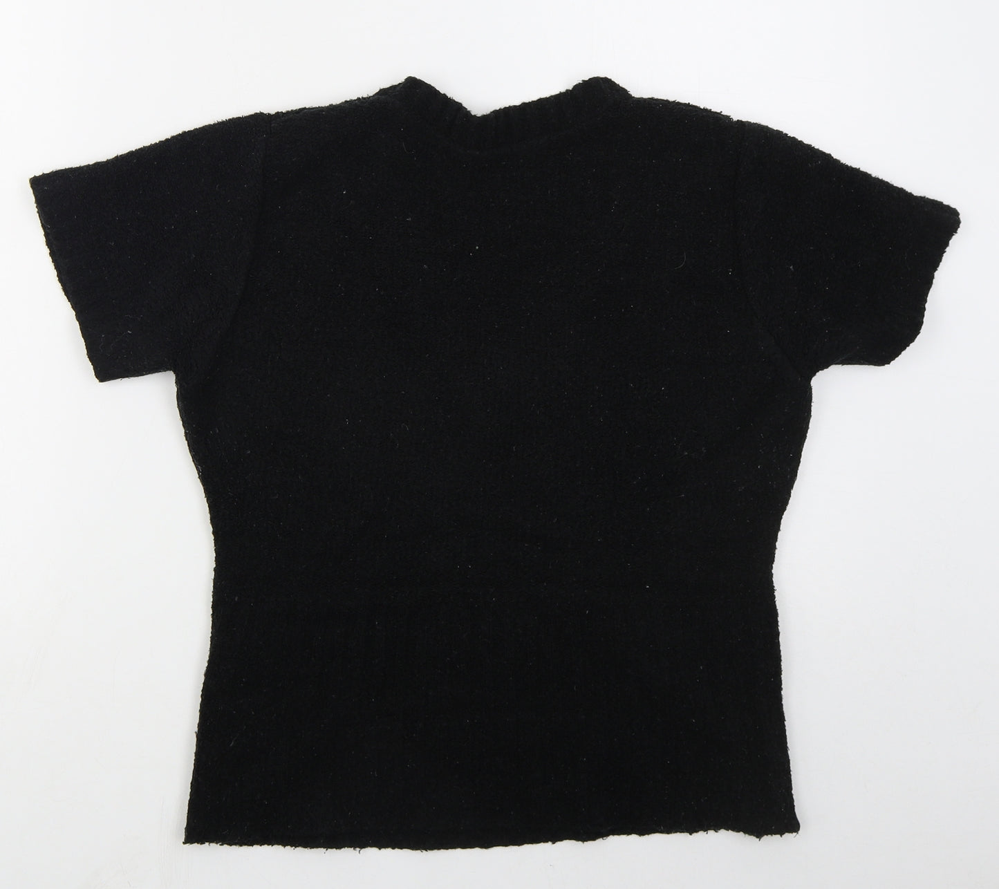 Evie Womens Black V-Neck  Acrylic Pullover Jumper Size 14