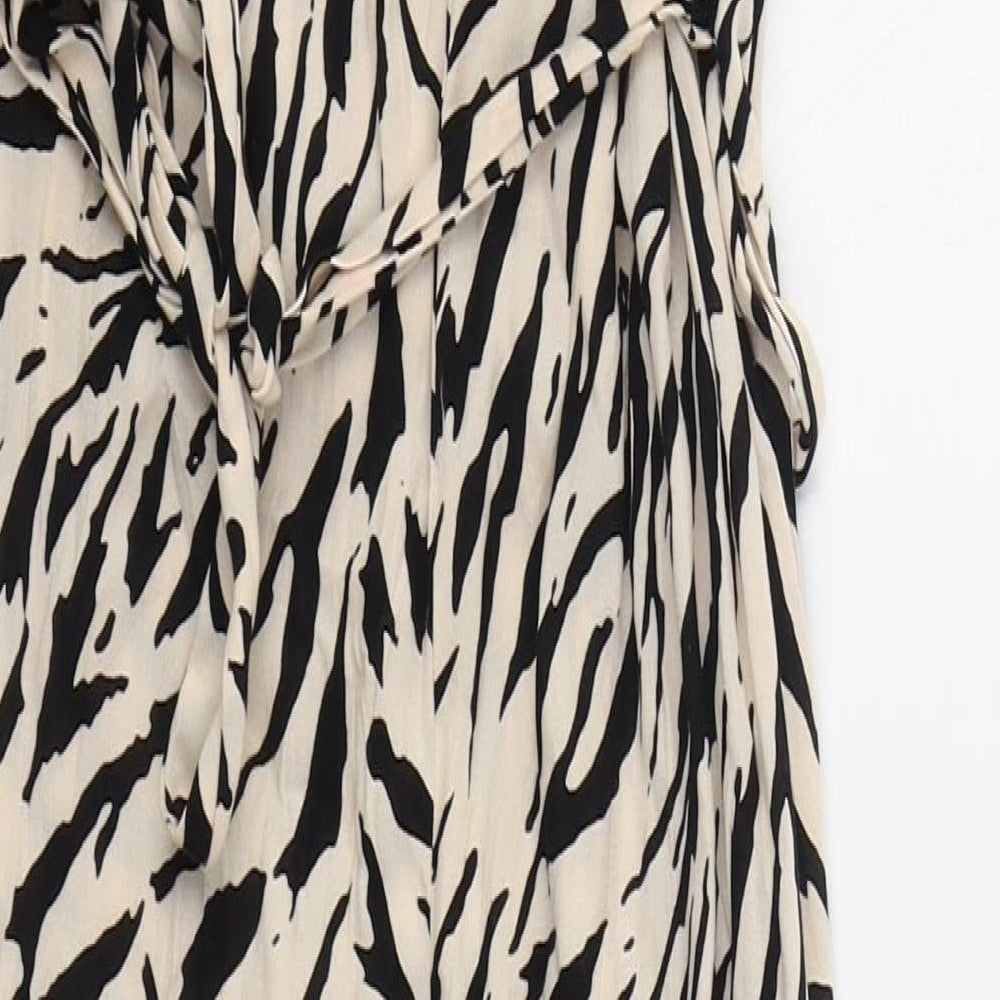 New Look Womens Beige Animal Print Viscose Jumpsuit One-Piece Size 8 L26 in