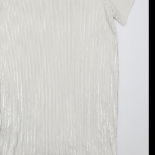 NEXT Womens White  Polyester T-Shirt Dress  Size 10  Round Neck Pullover
