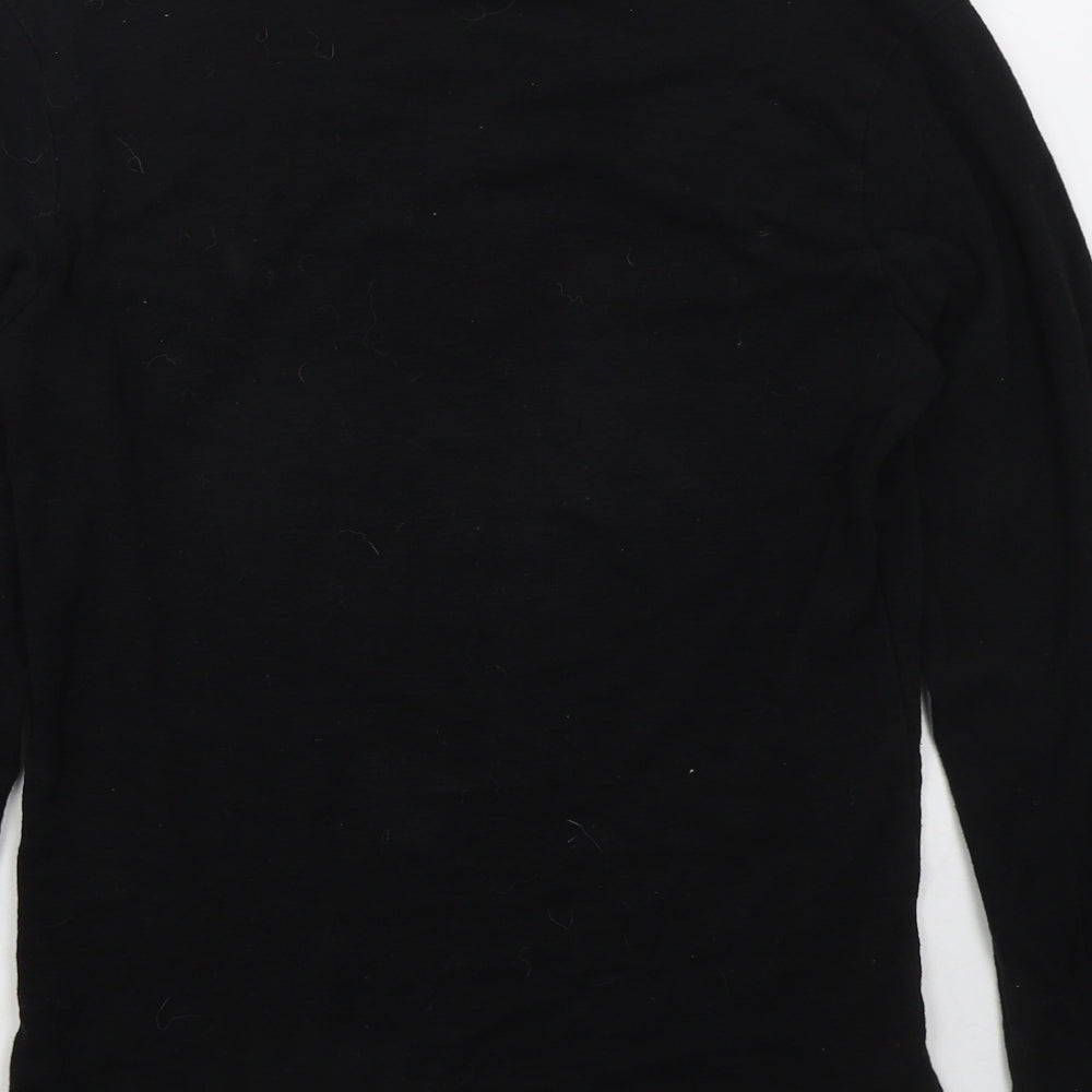 Primark Mens Black  Cotton  T-Shirt Size S Henley